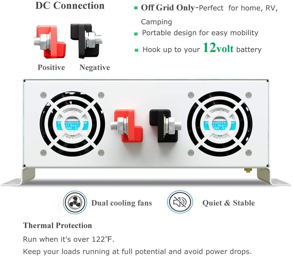 Off Grid Solar Inverter 24V 12 - Inverter Pure Sine Wave 60Hz 120V 3000W review and price