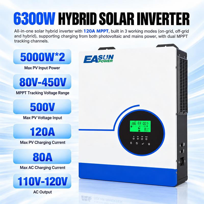 EASUN POWER 6300W Hybrid Solar - Grid Tie Inverter Limiter 2000W review and price