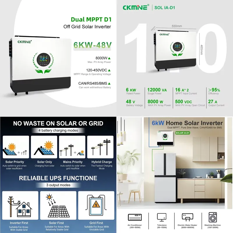 Hot Sale Wholesale Dual MPPT S - Off Grid Solar Inverter 48V 6000W review and price