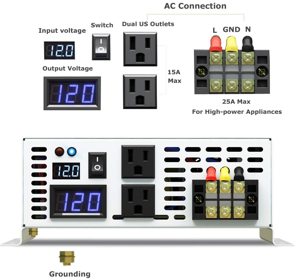 Pure Sine Wave Power Inverter  - Inverter Pure Sine Wave 60Hz 120V 3000W review and price