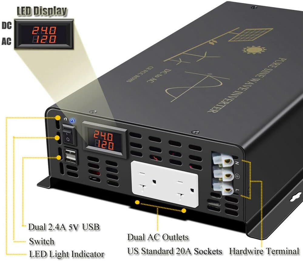 3000W Pure Sine Wave Solar Pow - Inverter Pure Sine Wave 60Hz 120V 3000W review and price